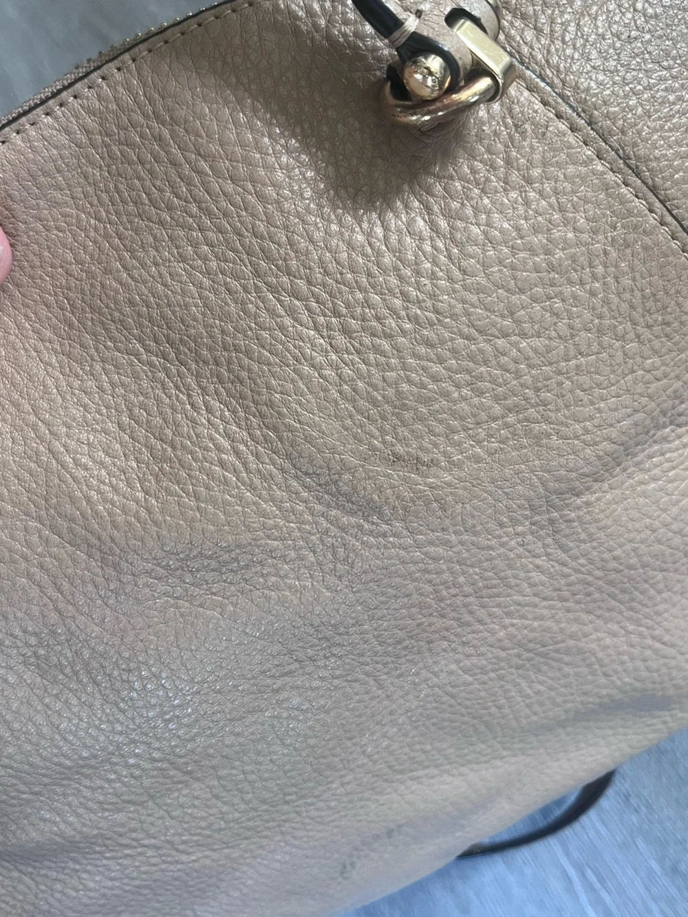 Coach Taupe Pebbled Leather Shoulder Satchel